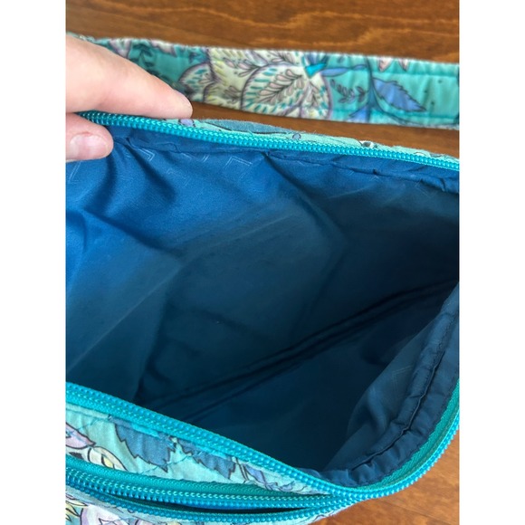 Vera Bradley Quilted Sling Turquoise Floral Peacock Garden Crossbody Bag main image 4